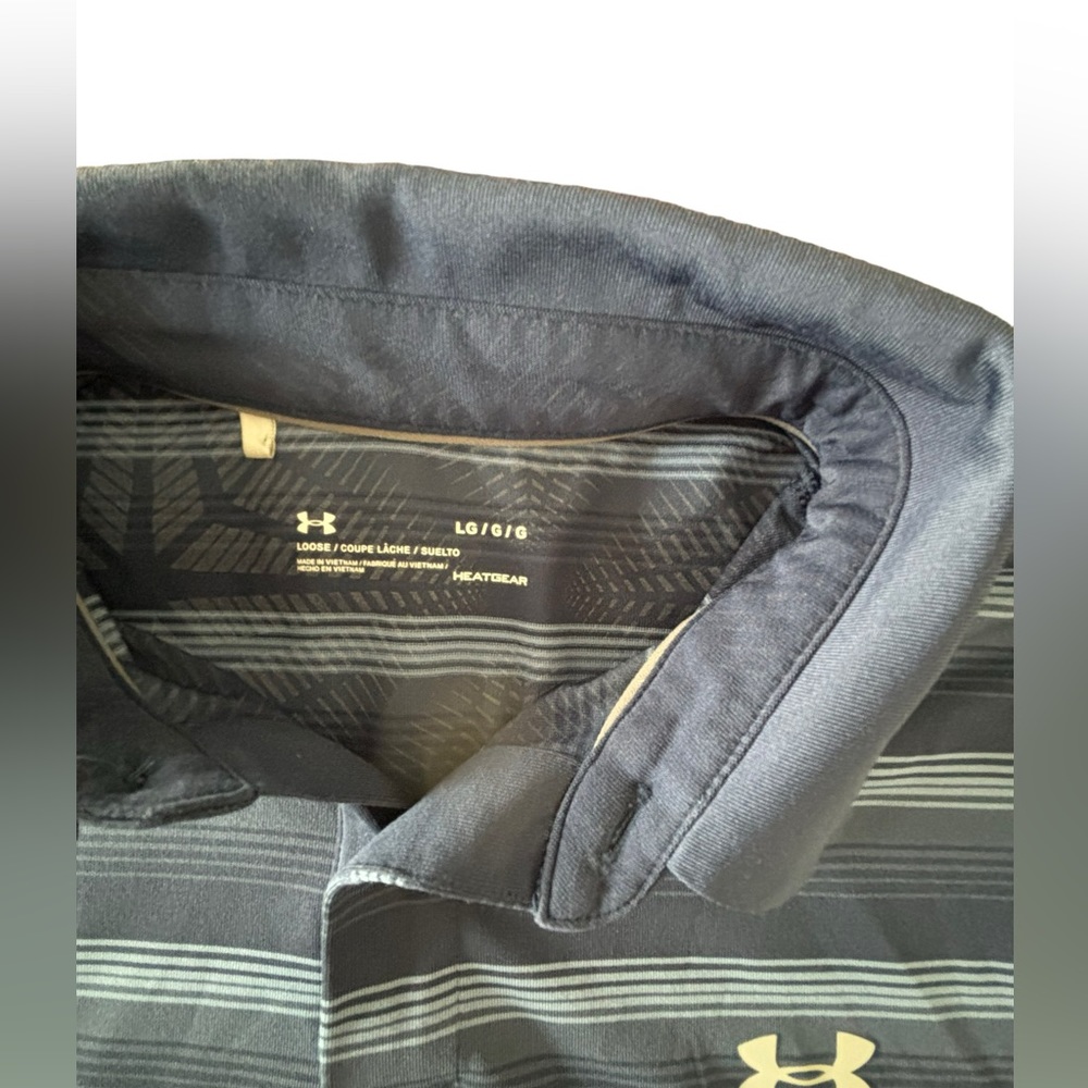 Under‎ Armour-striped golf polo- Large - Picture 2 of 3